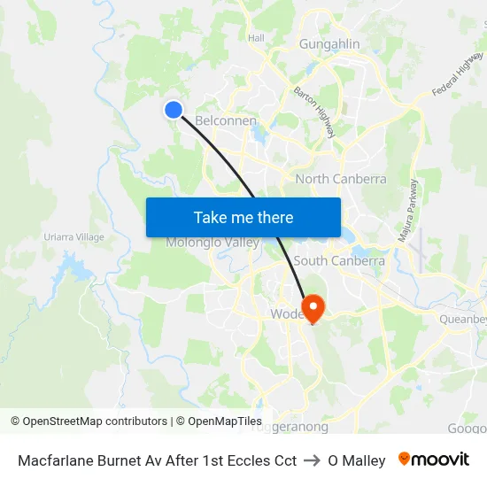 Macfarlane Burnet Av After 1st Eccles Cct to O Malley map