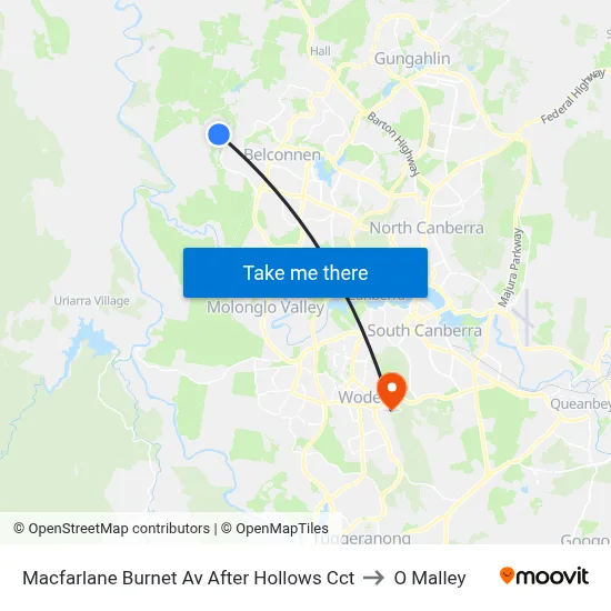Macfarlane Burnet Av After Hollows Cct to O Malley map