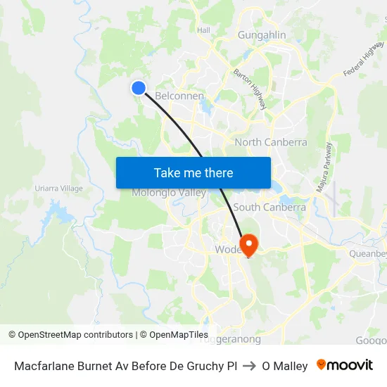 Macfarlane Burnet Av Before De Gruchy Pl to O Malley map