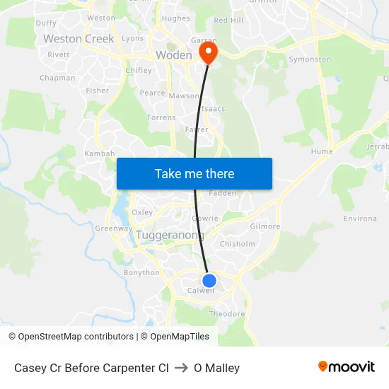 Casey Cr Before Carpenter Cl to O Malley map