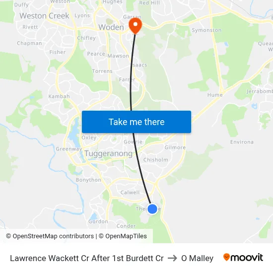 Lawrence Wackett Cr After 1st Burdett Cr to O Malley map