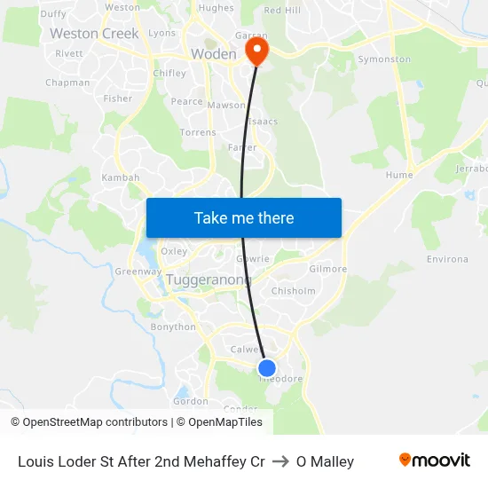 Louis Loder St After 2nd Mehaffey Cr to O Malley map