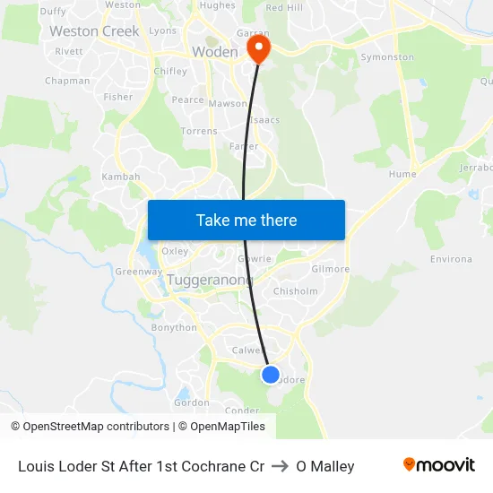 Louis Loder St After 1st Cochrane Cr to O Malley map
