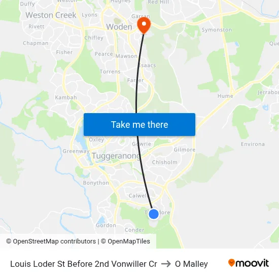 Louis Loder St Before 2nd Vonwiller Cr to O Malley map
