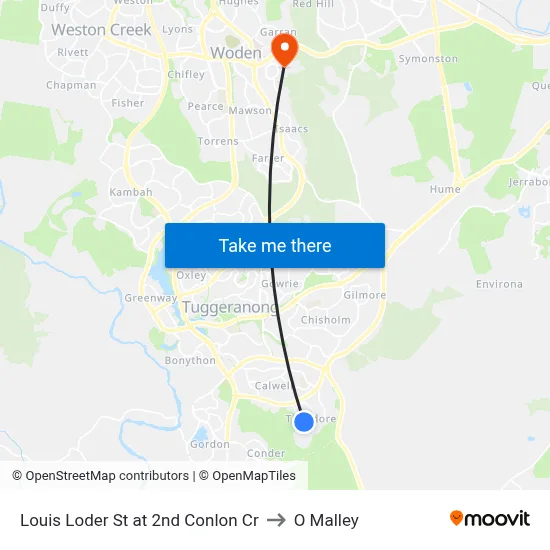 Louis Loder St at 2nd Conlon Cr to O Malley map