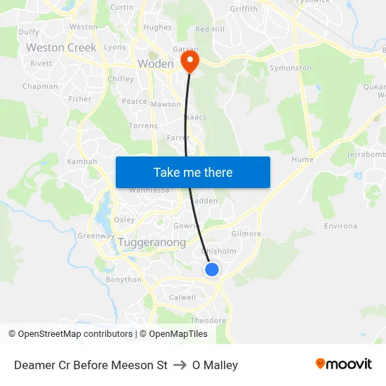 Deamer Cr Before Meeson St to O Malley map