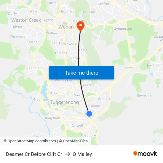 Deamer Cr Before Clift Cr to O Malley map