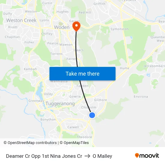 Deamer Cr Opp 1st Nina Jones Cr to O Malley map