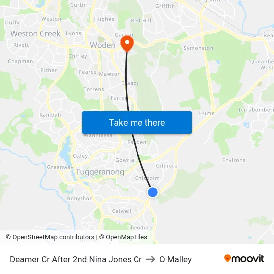 Deamer Cr After 2nd Nina Jones Cr to O Malley map