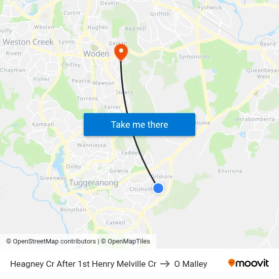 Heagney Cr After 1st Henry Melville Cr to O Malley map
