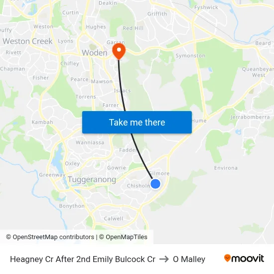 Heagney Cr After 2nd Emily Bulcock Cr to O Malley map