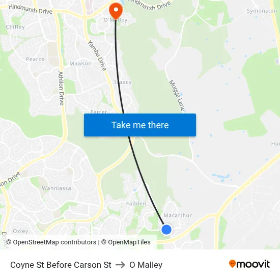 Coyne St Before Carson St to O Malley map