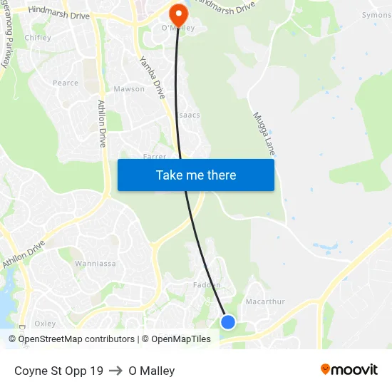 Coyne St Opp 19 to O Malley map