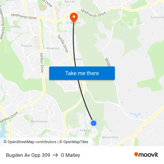 Bugden Av Opp 309 to O Malley map