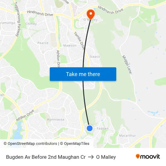 Bugden Av Before 2nd Maughan Cr to O Malley map
