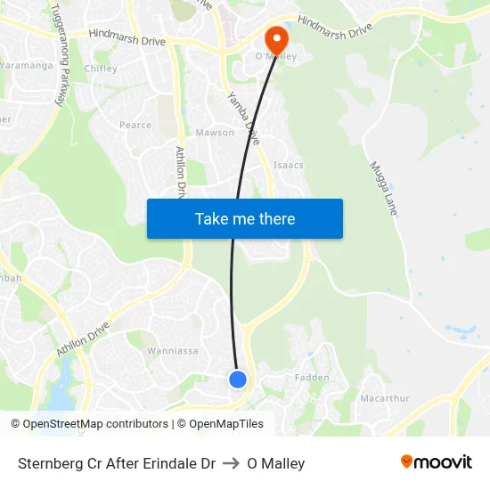 Sternberg Cr After Erindale Dr to O Malley map