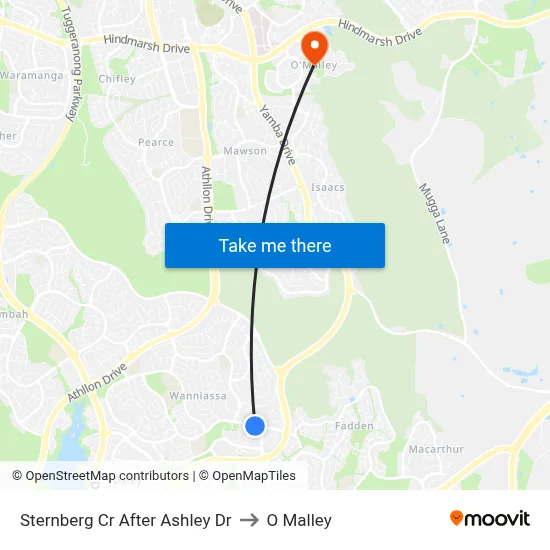 Sternberg Cr After Ashley Dr to O Malley map