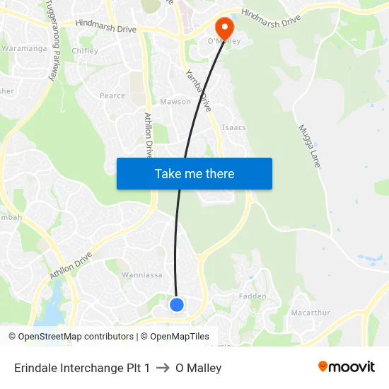 Erindale Interchange Plt 1 to O Malley map