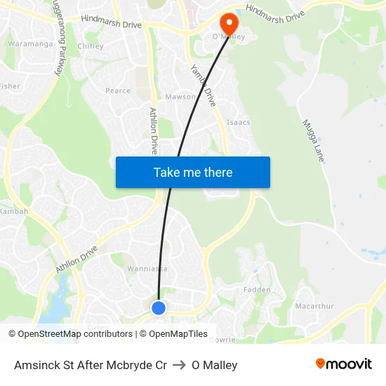 Amsinck St After Mcbryde Cr to O Malley map