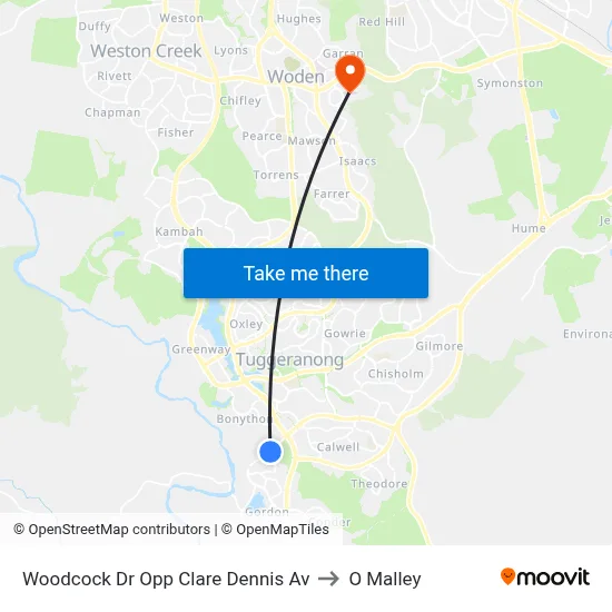 Woodcock Dr Opp Clare Dennis Av to O Malley map