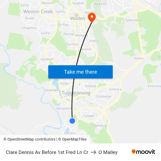 Clare Dennis Av Before 1st Fred Ln Cr to O Malley map
