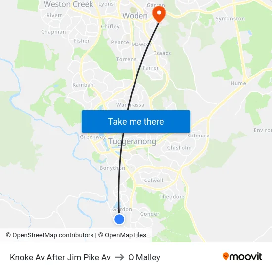 Knoke Av After Jim Pike Av to O Malley map