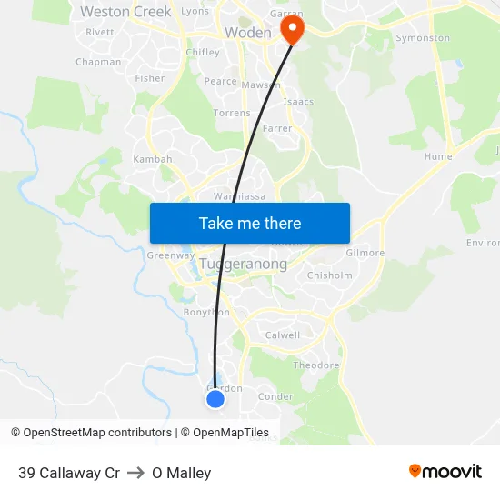 39 Callaway Cr to O Malley map