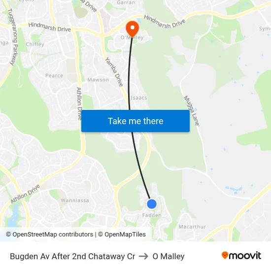 Bugden Av After 2nd Chataway Cr to O Malley map