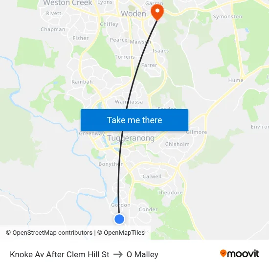 Knoke Av After Clem Hill St to O Malley map