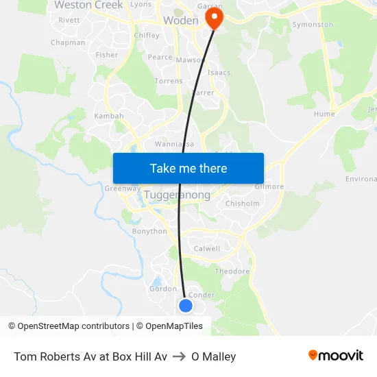 Tom Roberts Av at Box Hill Av to O Malley map