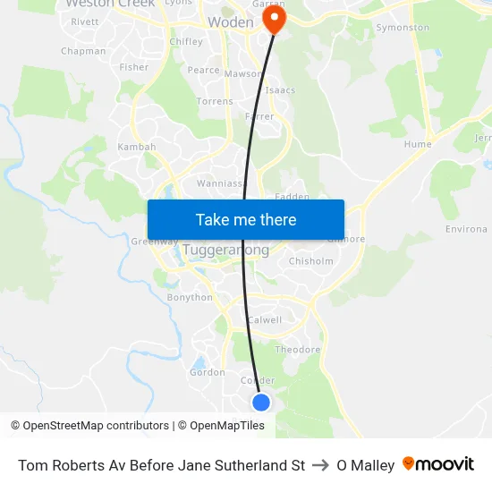 Tom Roberts Av Before Jane Sutherland St to O Malley map
