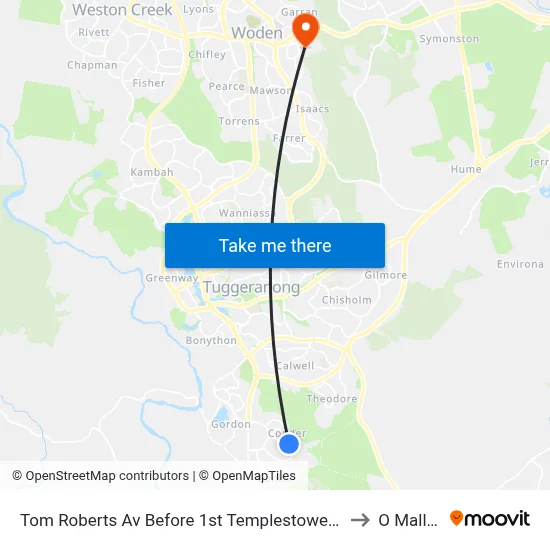 Tom Roberts Av Before 1st Templestowe Av to O Malley map