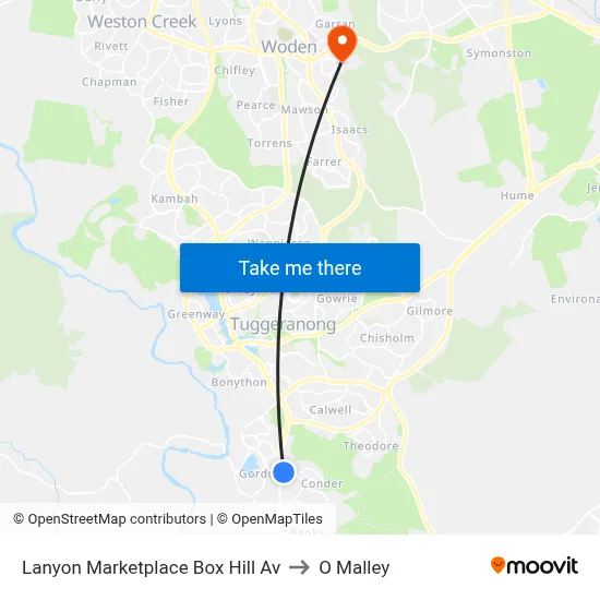 Lanyon Marketplace Box Hill Av to O Malley map