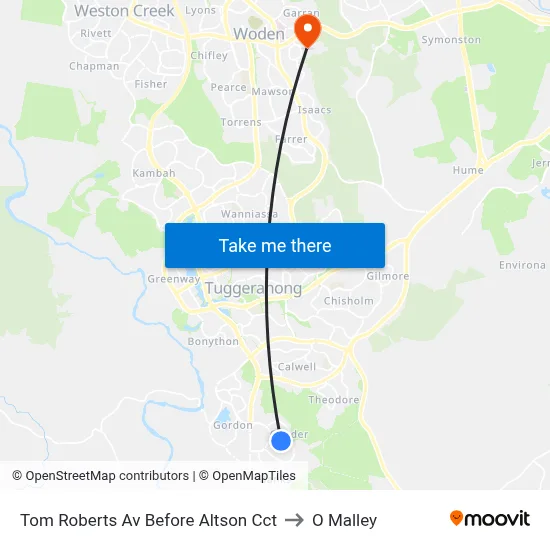 Tom Roberts Av Before Altson Cct to O Malley map