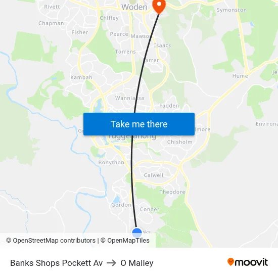Banks Shops Pockett Av to O Malley map