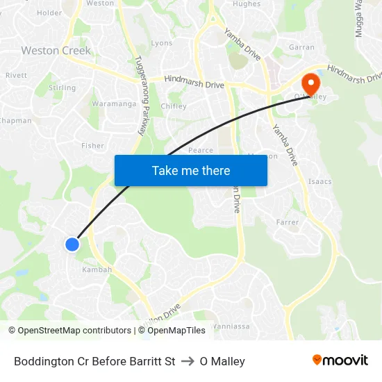 Boddington Cr Before Barritt St to O Malley map