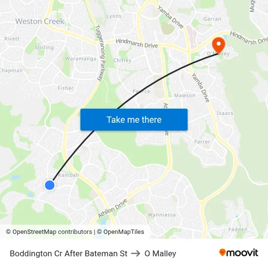 Boddington Cr After Bateman St to O Malley map