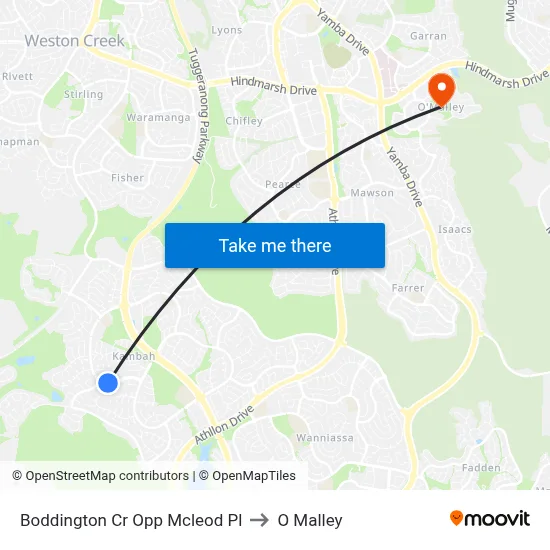 Boddington Cr Opp Mcleod Pl to O Malley map