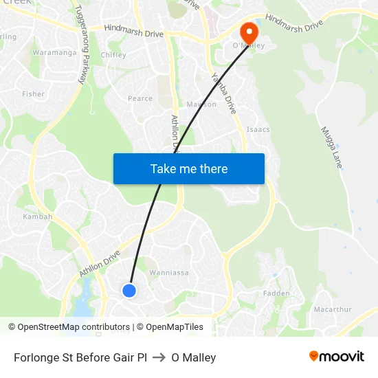 Forlonge St Before Gair Pl to O Malley map