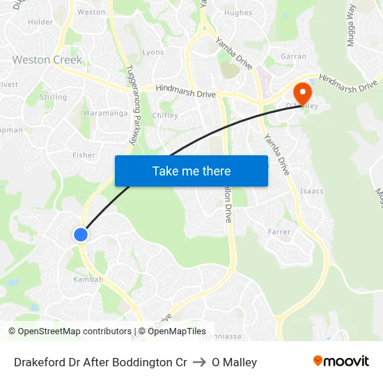 Drakeford Dr After Boddington Cr to O Malley map