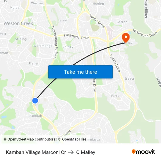 Kambah Village Marconi Cr to O Malley map