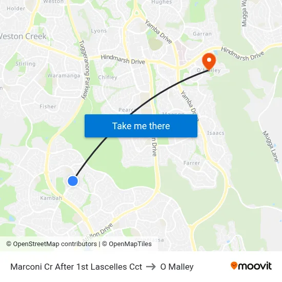 Marconi Cr After 1st Lascelles Cct to O Malley map