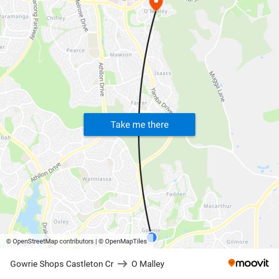 Gowrie Shops Castleton Cr to O Malley map