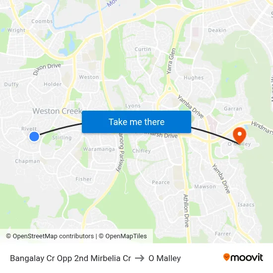 Bangalay Cr Opp 2nd Mirbelia Cr to O Malley map