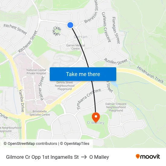 Gilmore Cr Opp 1st Ingamells St to O Malley map