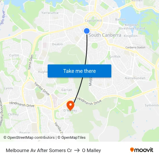 Melbourne Av After Somers Cr to O Malley map