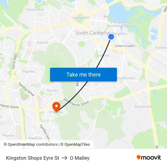 Kingston Shops Eyre St to O Malley map