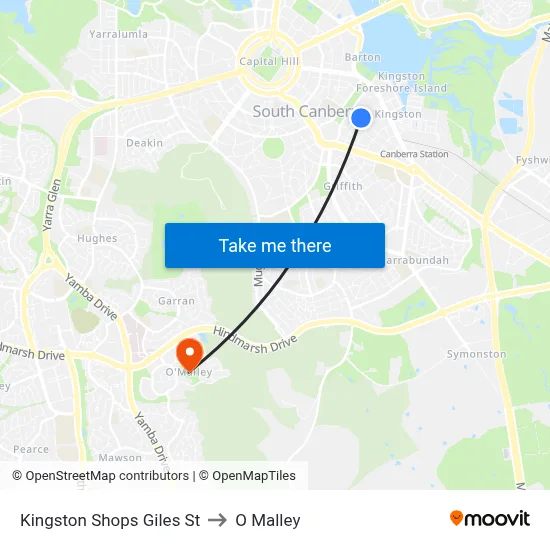Kingston Shops Giles St to O Malley map