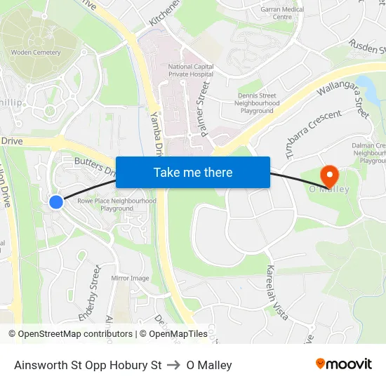 Ainsworth St Opp Hobury St to O Malley map