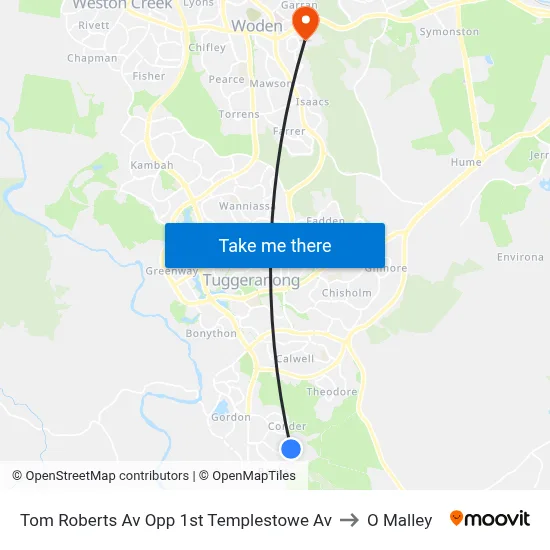 Tom Roberts Av Opp 1st Templestowe Av to O Malley map